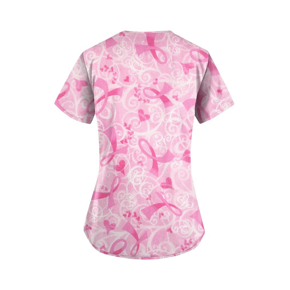 Breast Cancer Awareness Scrub Top - Happy Scrub In | Scrubs With Style