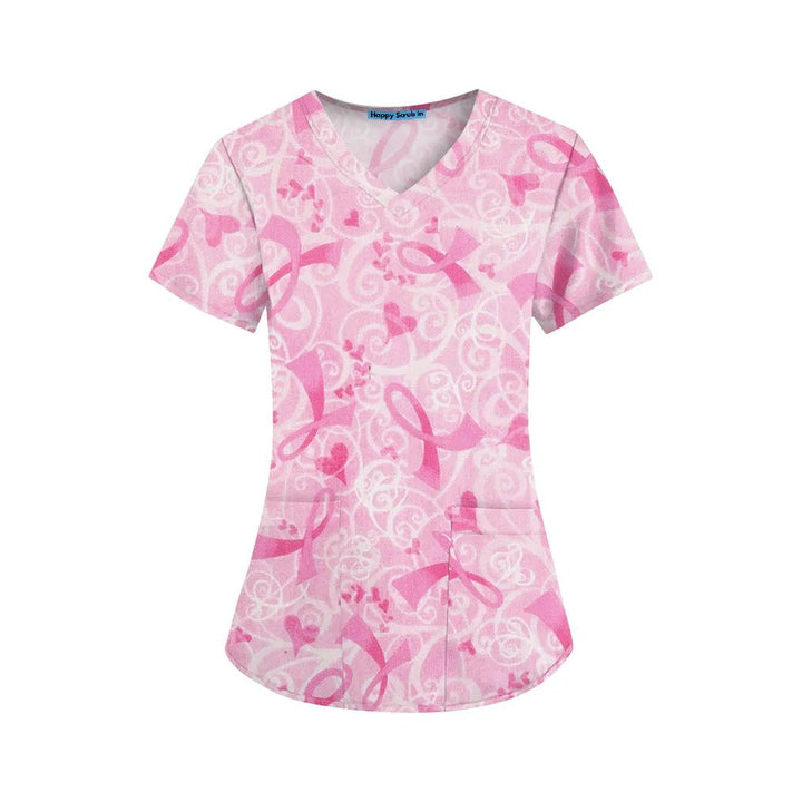 Breast Cancer Awareness Scrub Top - Happy Scrub In | Scrubs With Style