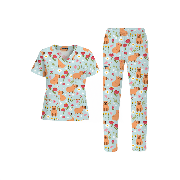 Capy(bara) Hour Scrub Set (Ships on January 18, 2026) - Happy Scrub In | Scrubs With Style
