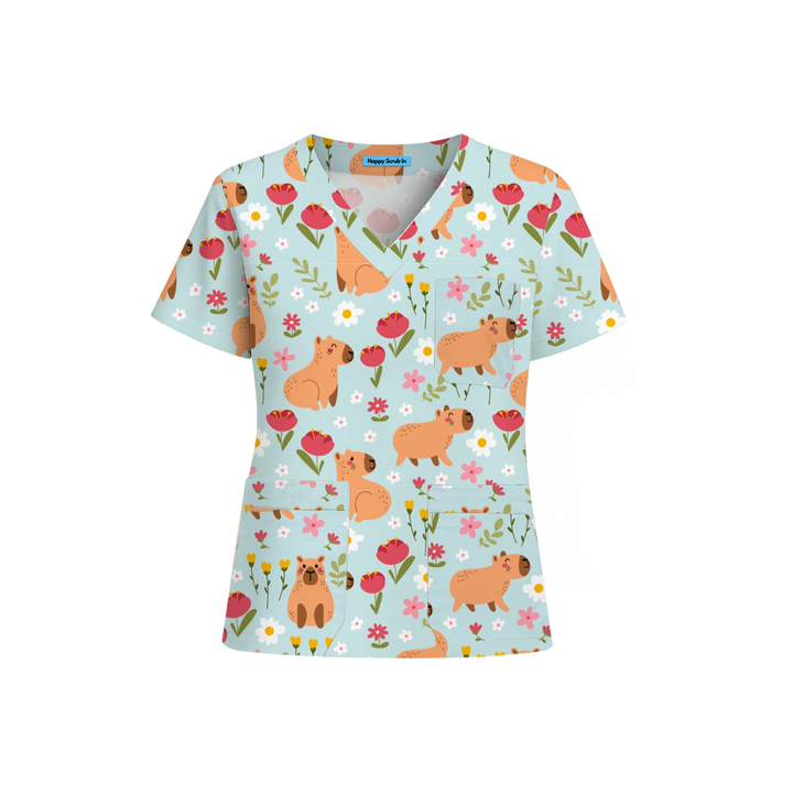 Capy(bara) Hour Scrub Top (Ships on January 11, 2026)
