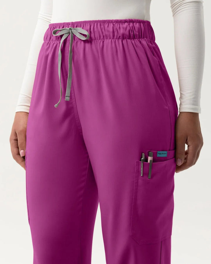 Cargo Scrub Pants - Hot Pink - Happy Scrub In | Scrubs With Style
