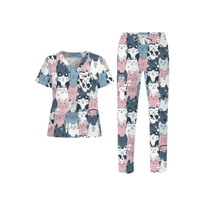 Cats Scrub Set (Ships on February 16, 2026) - Happy Scrub In | Scrubs With Style