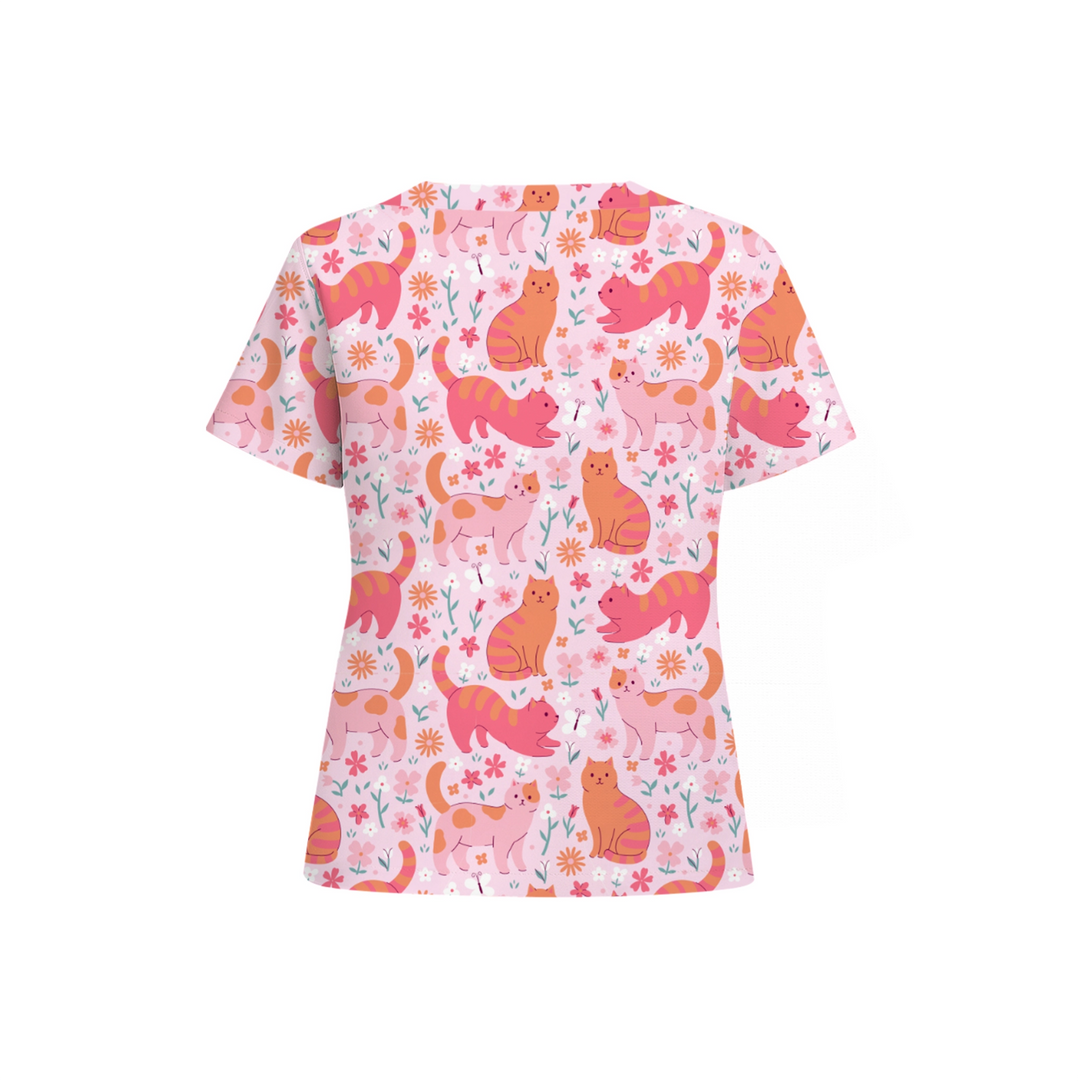 Cattitude Shift Scrub Top (Ships on January 11, 2026) - Happy Scrub In | Scrubs With Style