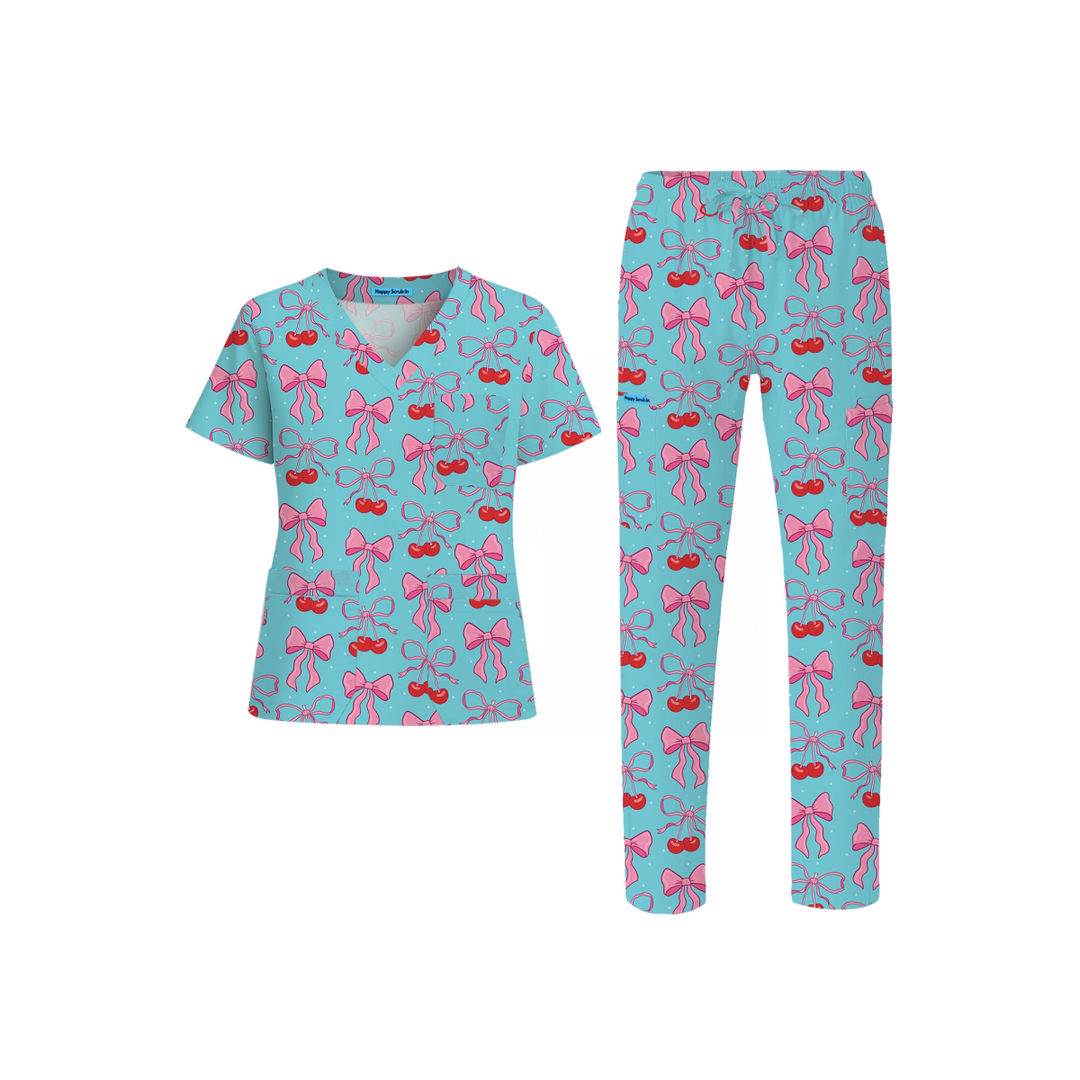 Cherry Lady Scrub Set (Ships on February 16, 2026) - Happy Scrub In | Scrubs With Style