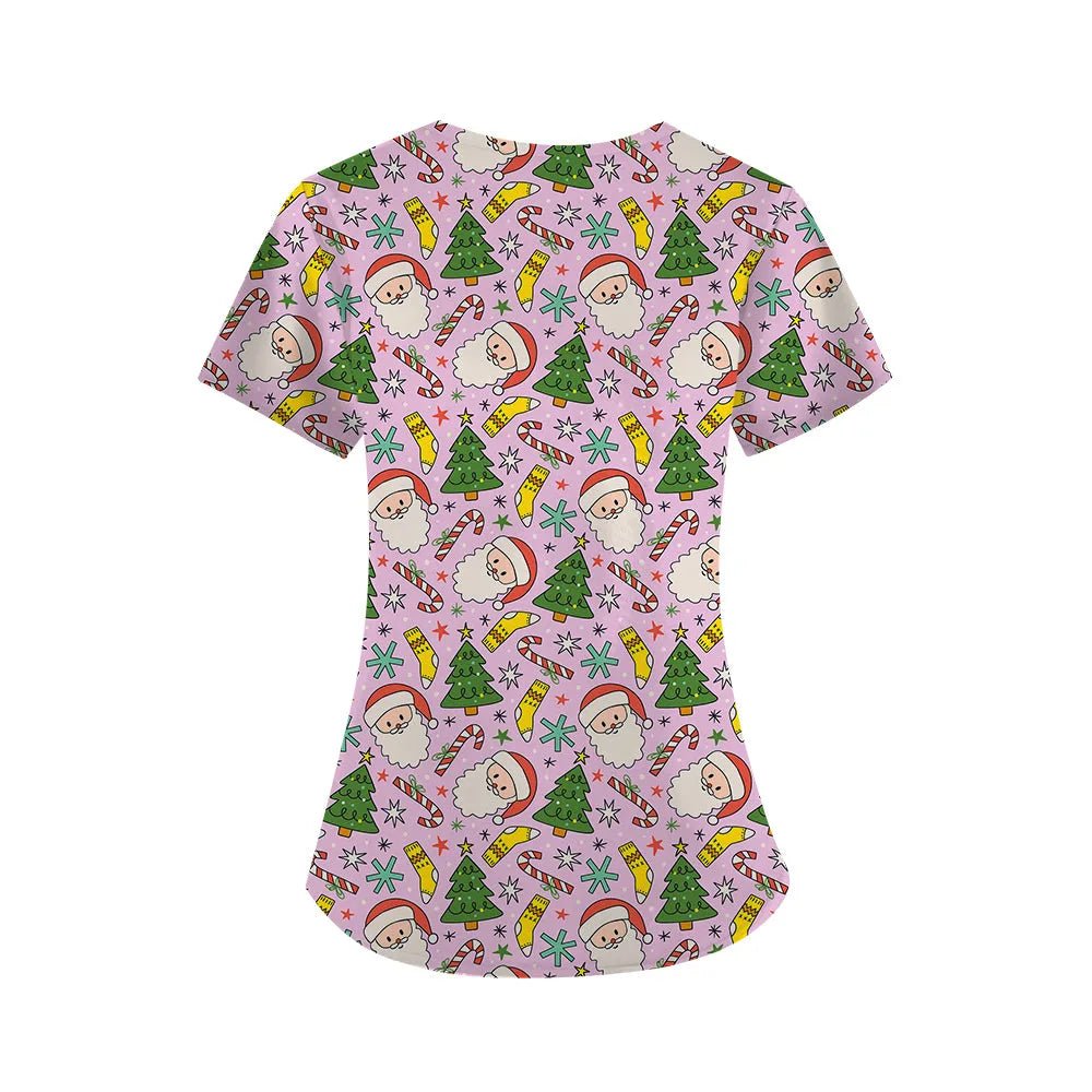 Christmas Shenanigans Scrub Top - Happy Scrub In | Scrubs With Style