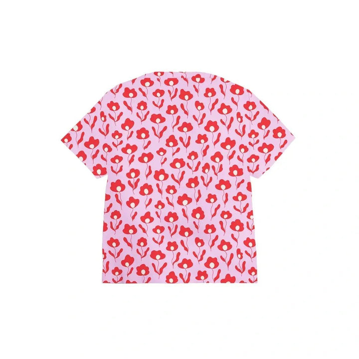 Code Floral Red Scrub Top - Happy Scrub In | Scrubs With Style