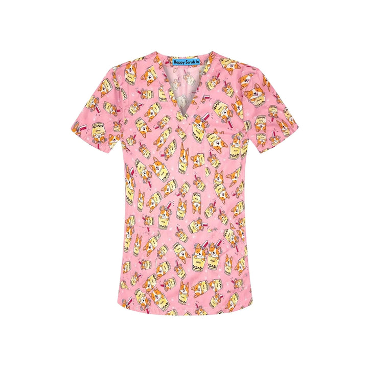 Corgi's World Scrub Top - Happy Scrub In | Scrubs With Style
