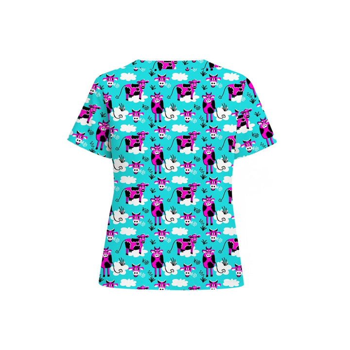 Cows in the Clouds Scrub Top (Ships on March 23, 2026) - Happy Scrub In | Scrubs With Style