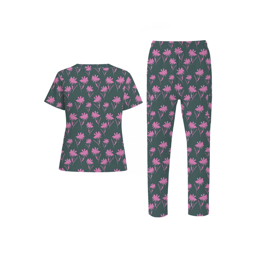 Dark Mode Daisy Scrub Set (Ships on March 23, 2026) - Happy Scrub In | Scrubs With Style