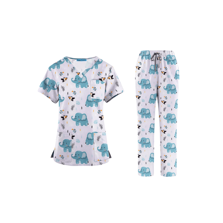 Elephant In The Room Scrub Set - Happy Scrub In | Scrubs With Style