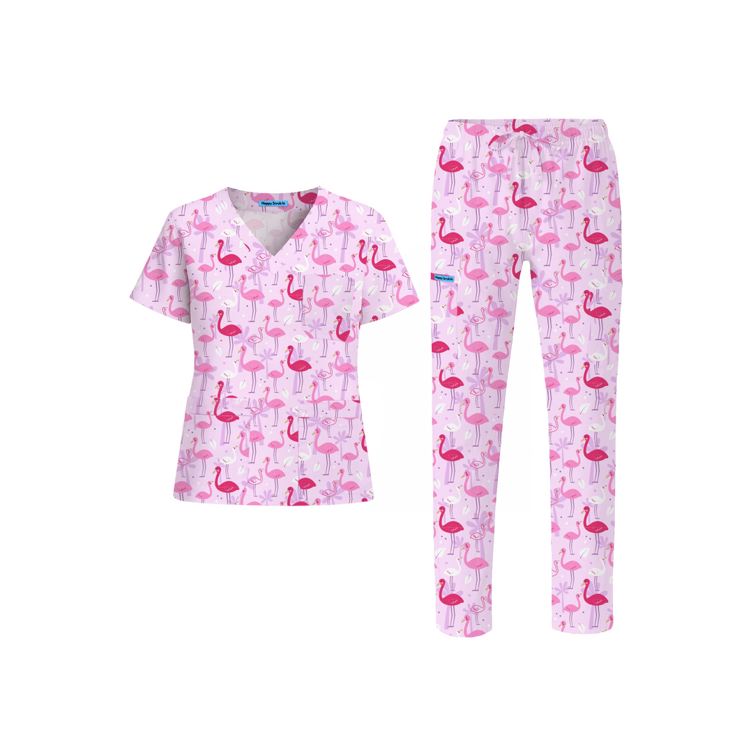 Flamingo Paradise Scrub Set (Ships on February 16, 2026) - Happy Scrub In | Scrubs With Style