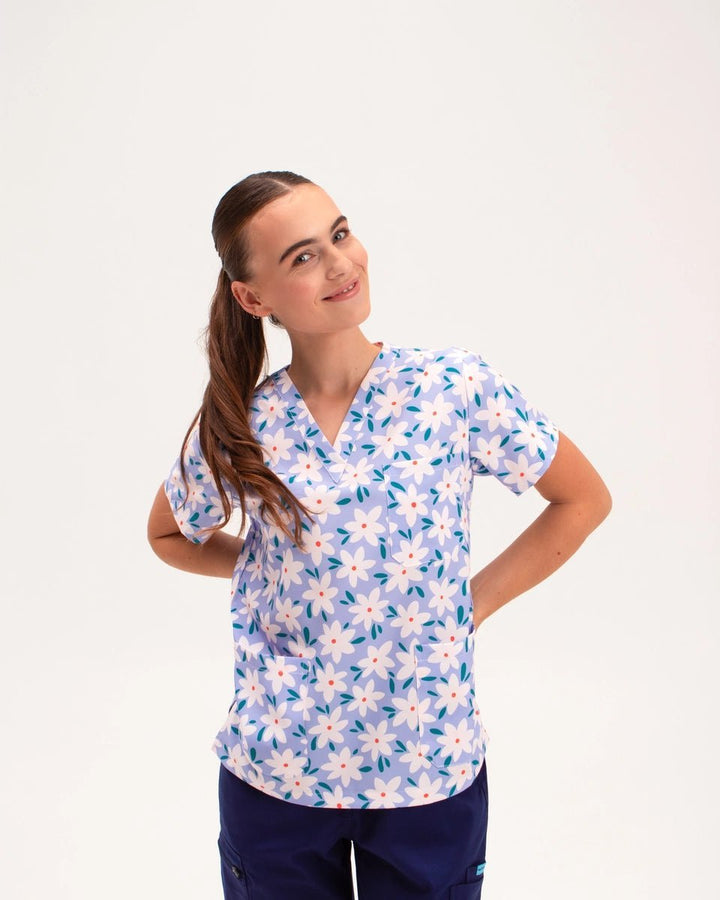 Floroscope Scrub Top - Happy Scrub In | Scrubs With Style