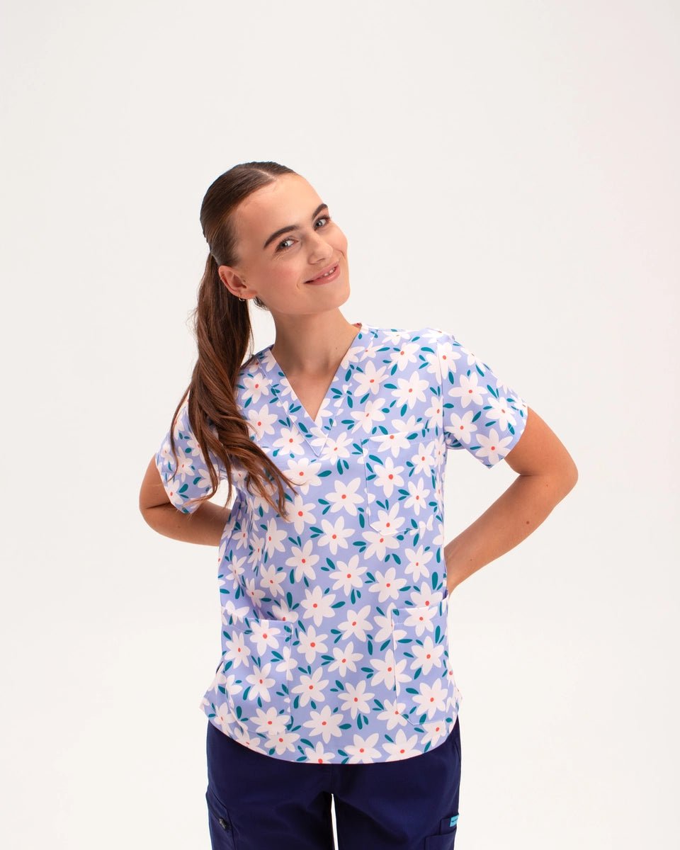 Floroscope Scrub Top - Happy Scrub In | Scrubs With Style