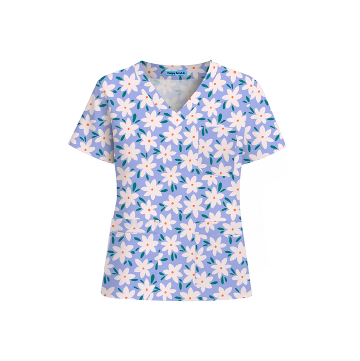 Floroscope Scrub Top (Ships on March 16, 2026) - Happy Scrub In | Scrubs With Style