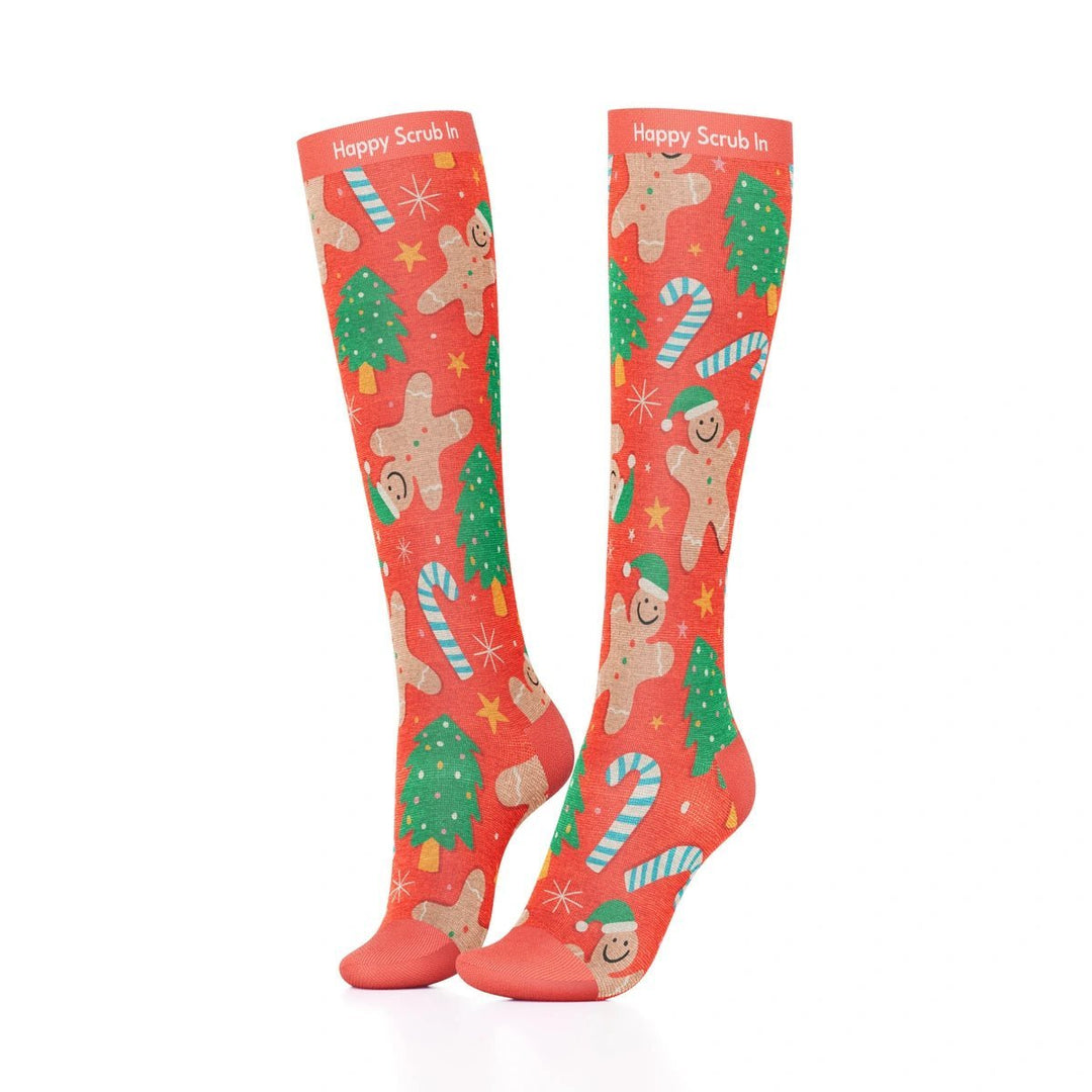Gingerbread Compression Socks - Happy Scrub In | Scrubs With Style