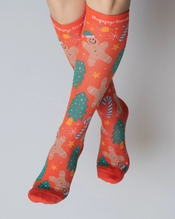 Gingerbread Compression Socks - Happy Scrub In | Scrubs With Style