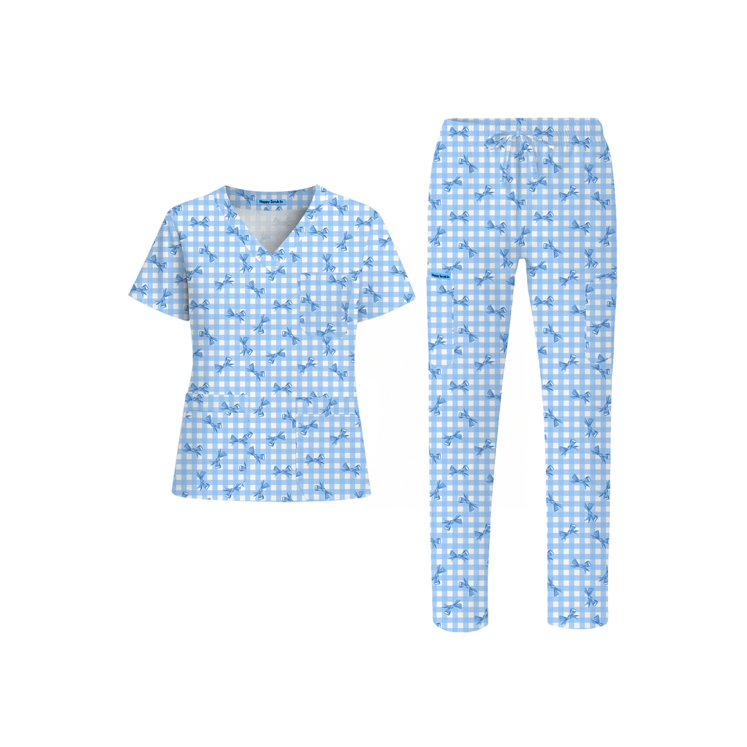 Gingham Charm Scrub Set (Ships on February 16, 2026) - Happy Scrub In | Scrubs With Style