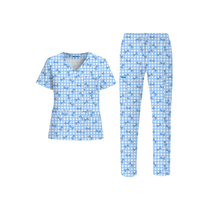 Gingham Charm Scrub Set (Ships on February 16, 2026) - Happy Scrub In | Scrubs With Style