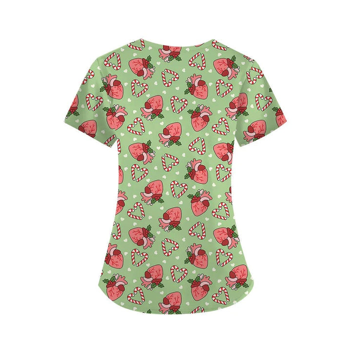 Heartful Christmas Scrub Top - Happy Scrub In | Scrubs With Style