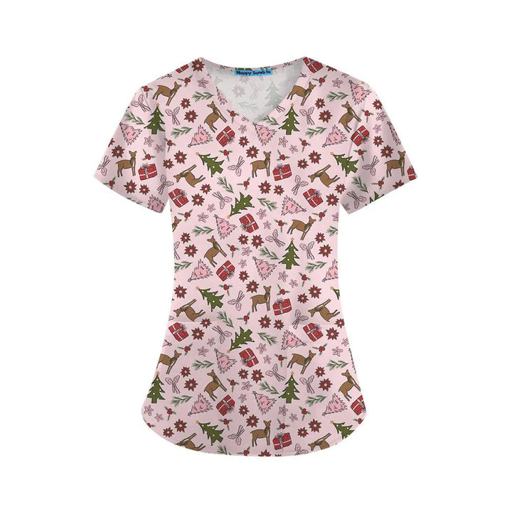 Holiday Hustle Scrub Top - Happy Scrub In | Scrubs With Style
