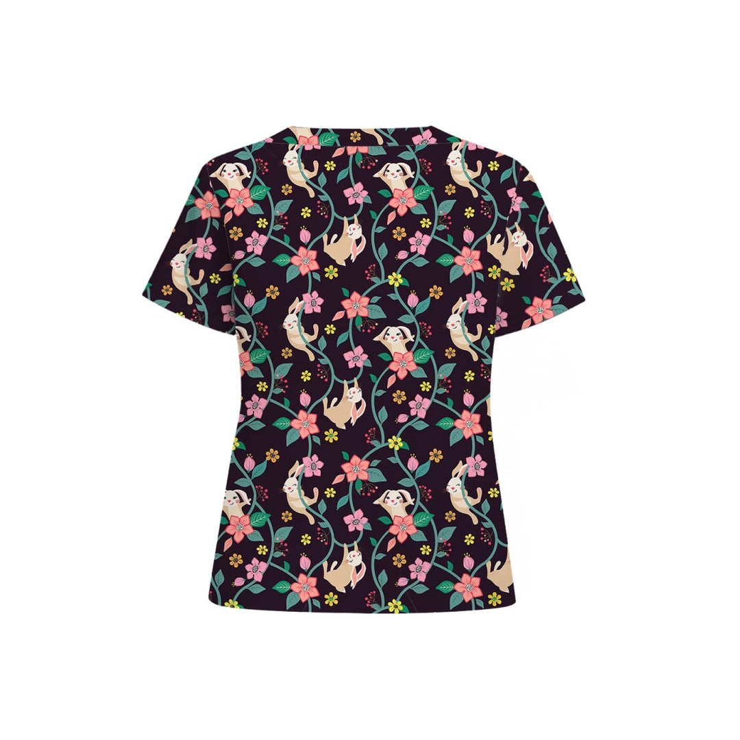 Hopping Bunnies Scrub Top (Ships on March 23, 2026) - Happy Scrub In | Scrubs With Style