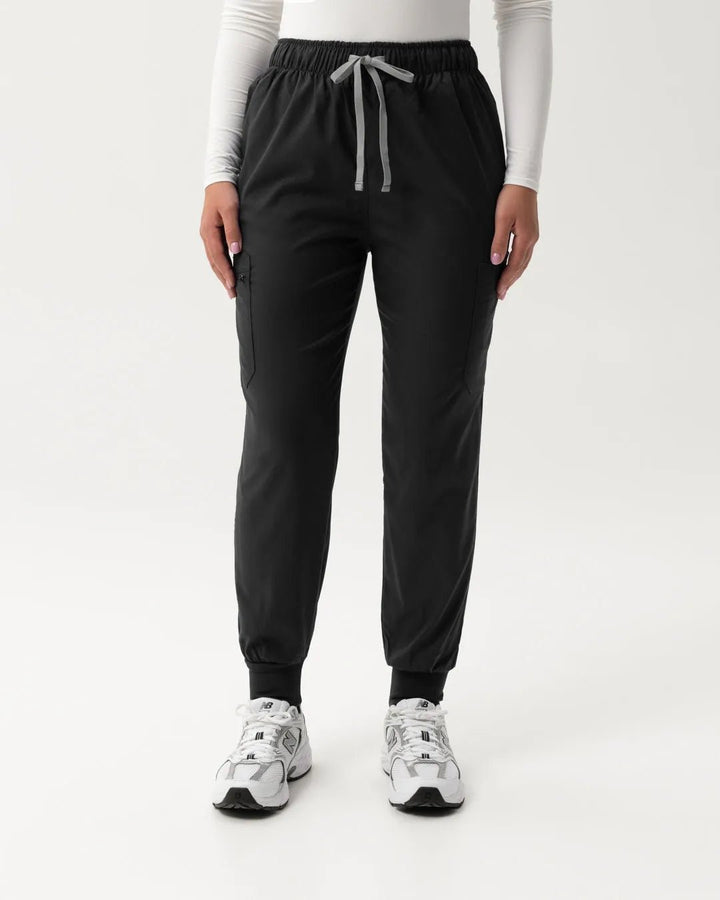 Jogger Scrub Pants - Black - Happy Scrub In | Scrubs With Style