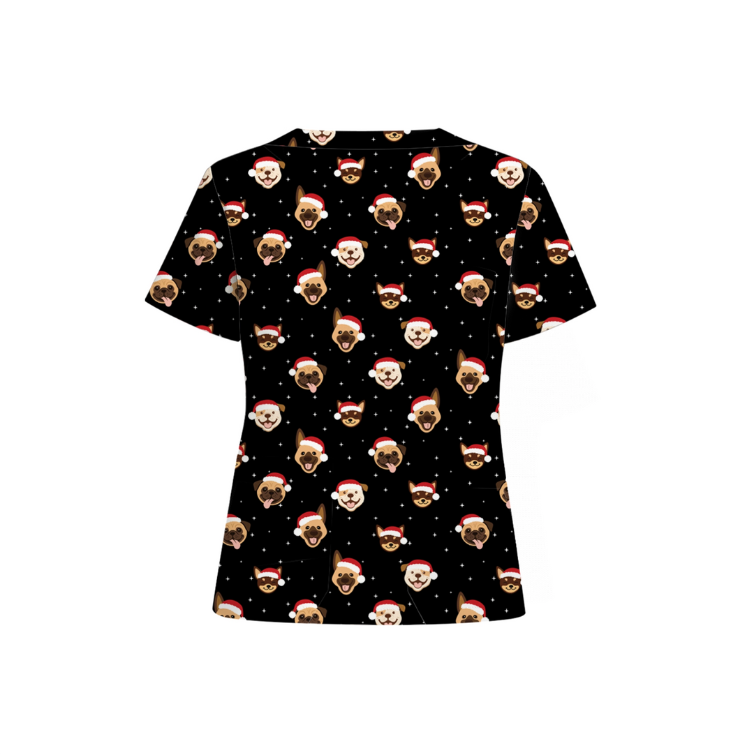 Merry Woofmas Scrub Top - Happy Scrub In | Scrubs With Style
