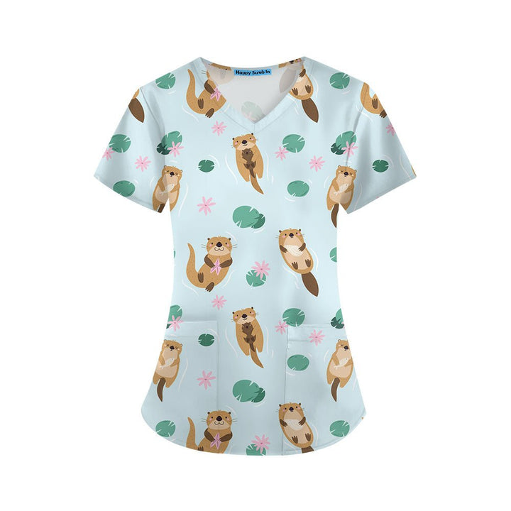 Otter Side Scrub Top - Happy Scrub In | Scrubs With Style