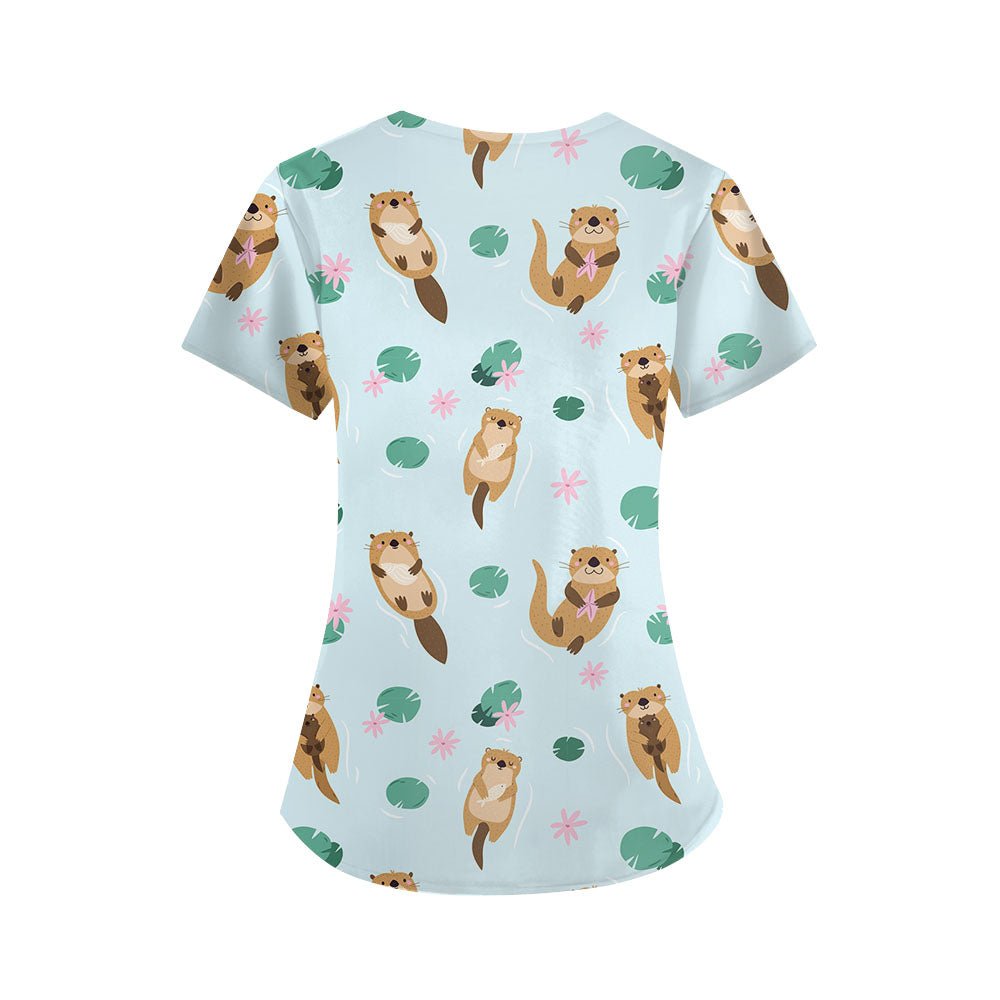 Otter Side Scrub Top - Happy Scrub In | Scrubs With Style