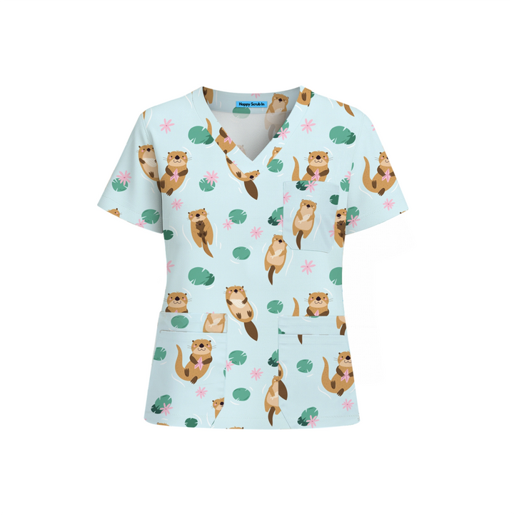 Otter Side Scrub Top (Ships on January 11, 2026) - Happy Scrub In | Scrubs With Style