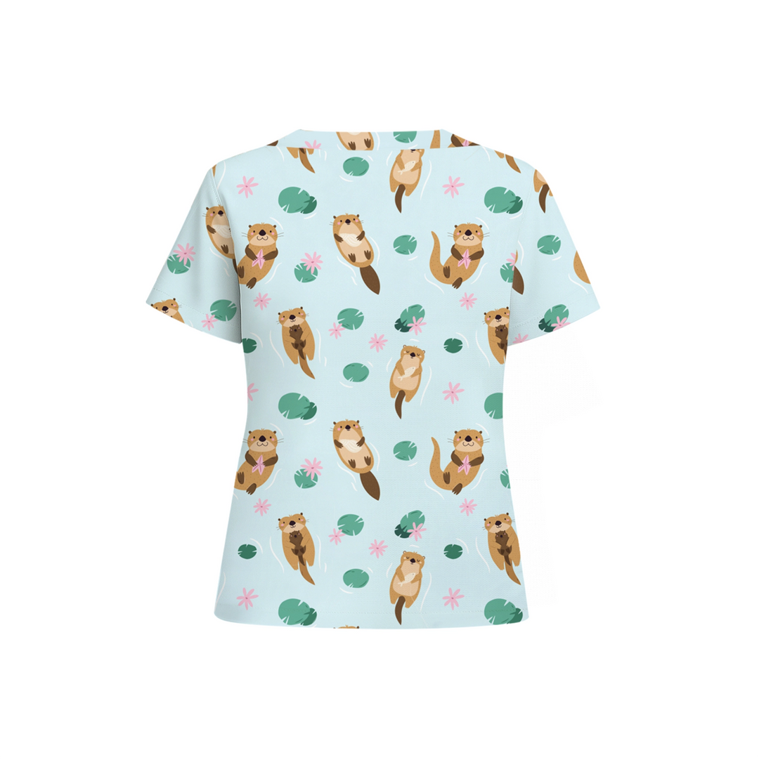 Otter Side Scrub Top (Ships on January 11, 2026) - Happy Scrub In | Scrubs With Style