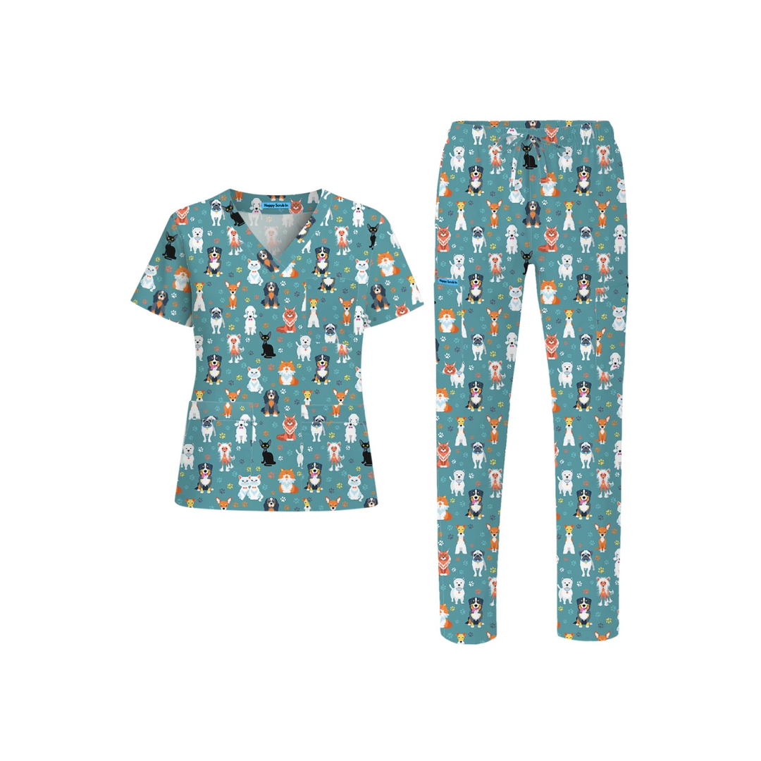 Paws & Whiskers Scrub Set (Ships on March 23, 2026) - Happy Scrub In | Scrubs With Style