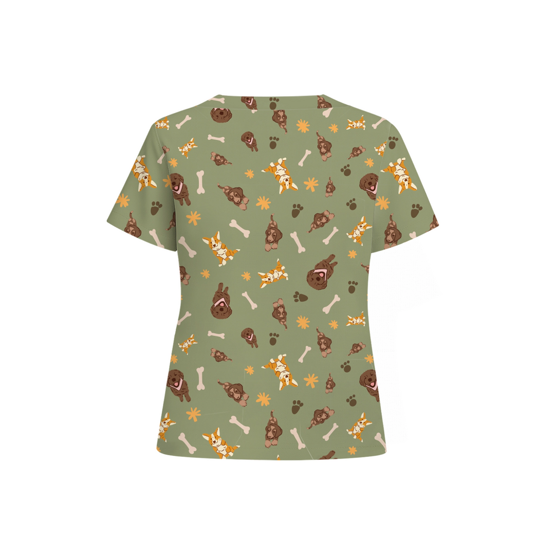 Puppy Eyes Scrub Top (Ships on February 2, 2026)