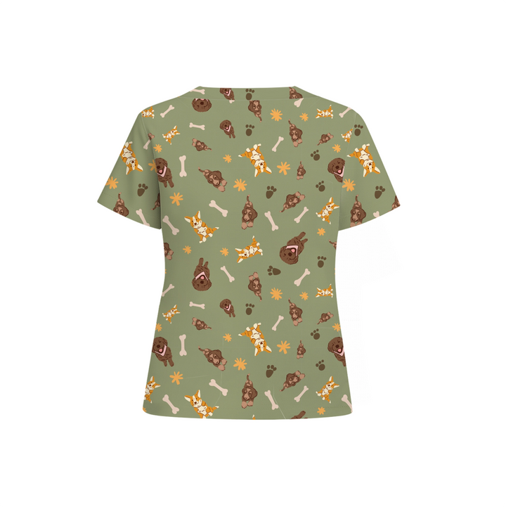 Puppy Eyes Scrub Top (Ships on February 2, 2026)