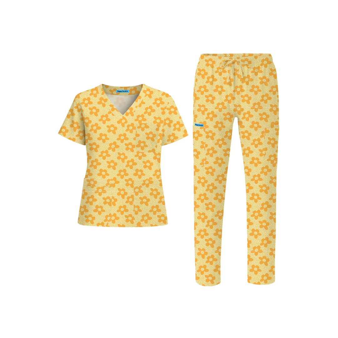 Sunny Side Shift Scrub Set (Ships on March 23, 2026) - Happy Scrub In | Scrubs With Style