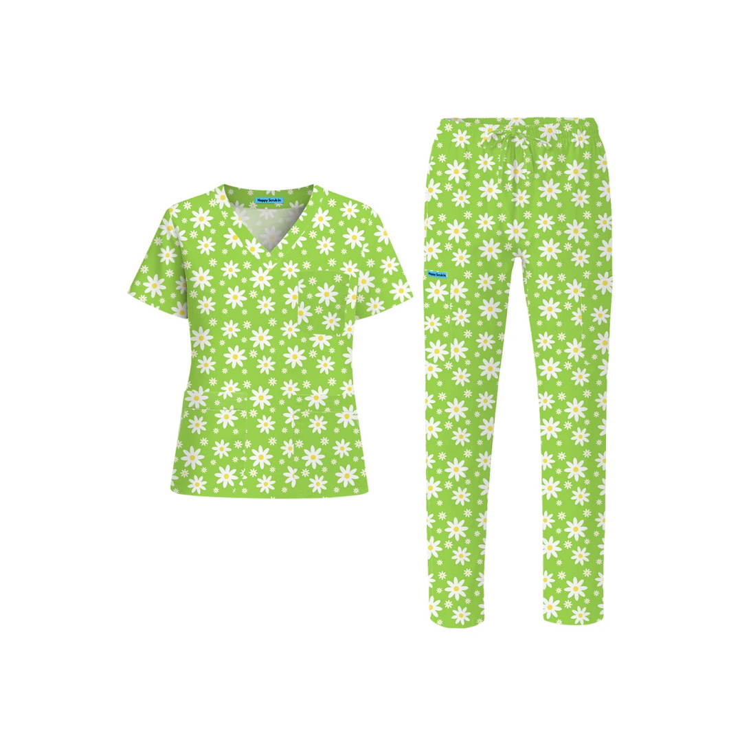 Sunshine and Daisies Scrub Set (Ships on March 23, 2026) - Happy Scrub In | Scrubs With Style