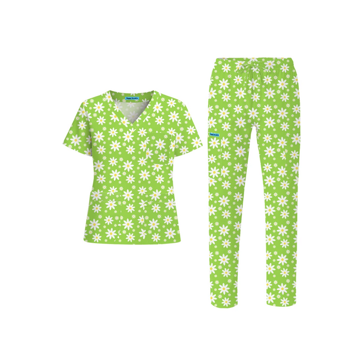 Sunshine and Daisies Scrub Set (Ships on March 23, 2026) - Happy Scrub In | Scrubs With Style