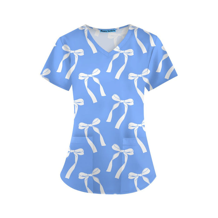 Tied Up At Work Scrub Top - Happy Scrub In | Scrubs With Style