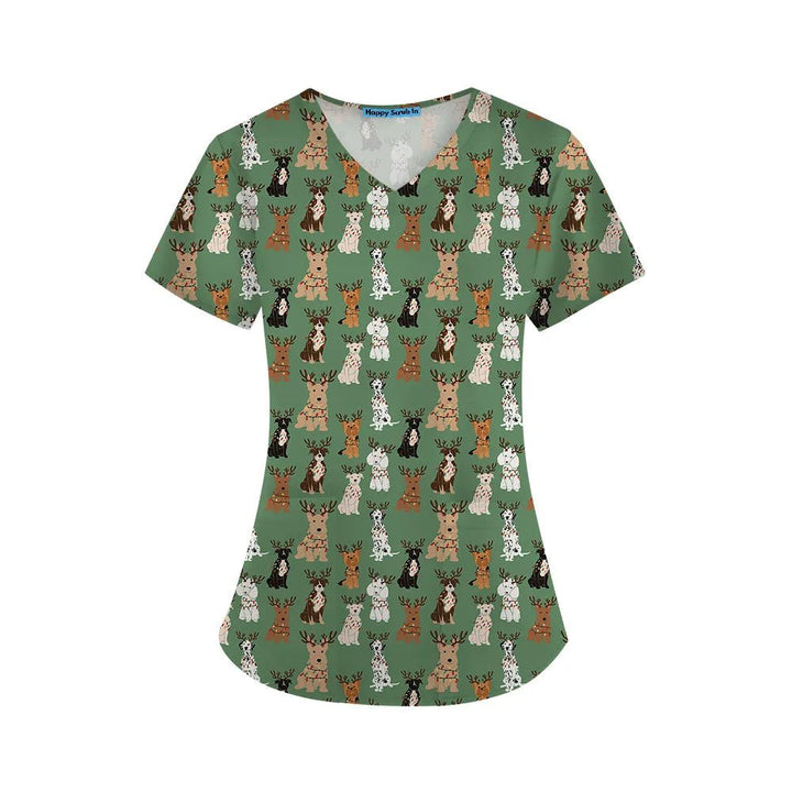 Winter Woofs Scrub Top - Happy Scrub In | Scrubs With Style