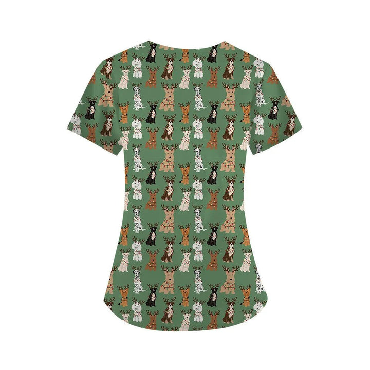 Winter Woofs Scrub Top - Happy Scrub In | Scrubs With Style