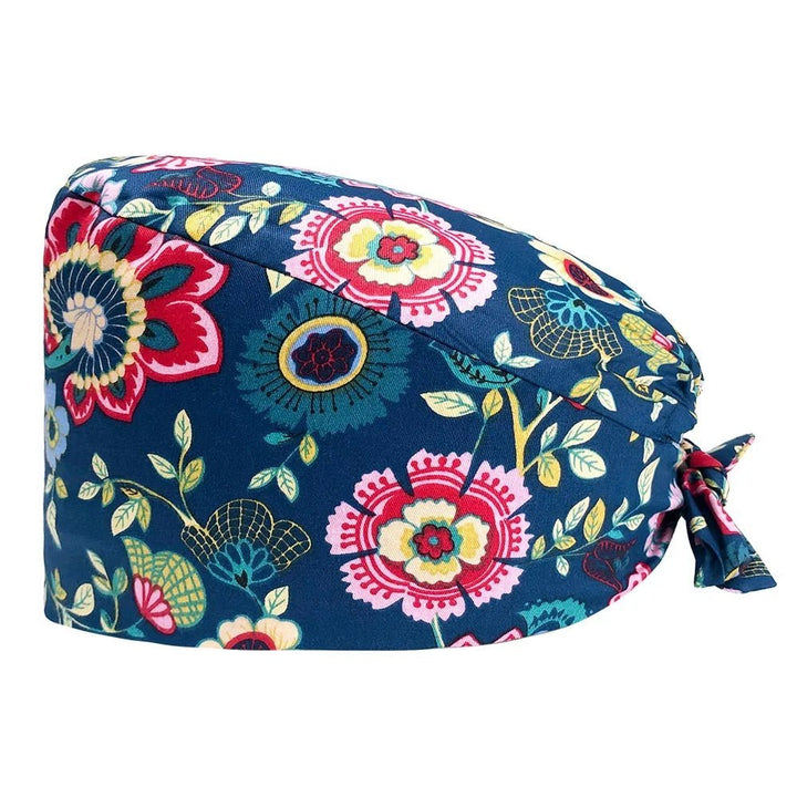 Blue Floral Scrub Cap - Happy Scrub In | Scrubs With Style